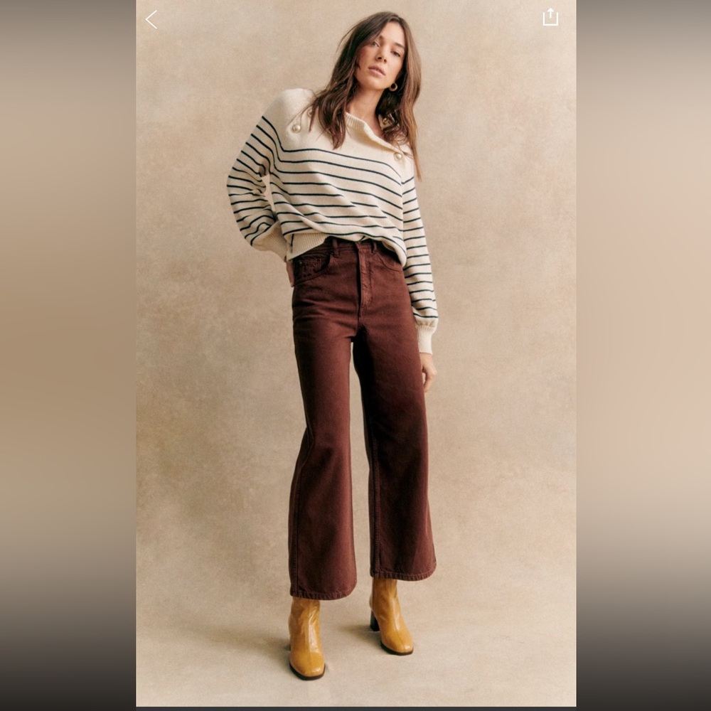 Sezane Le Crop Brown - Size 4